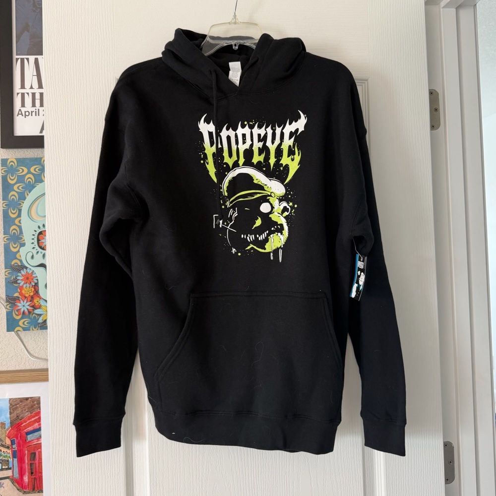 Popeye Black Graphic Hoodie - medium